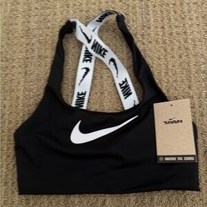 Nike Black Bikini Top with White Straps